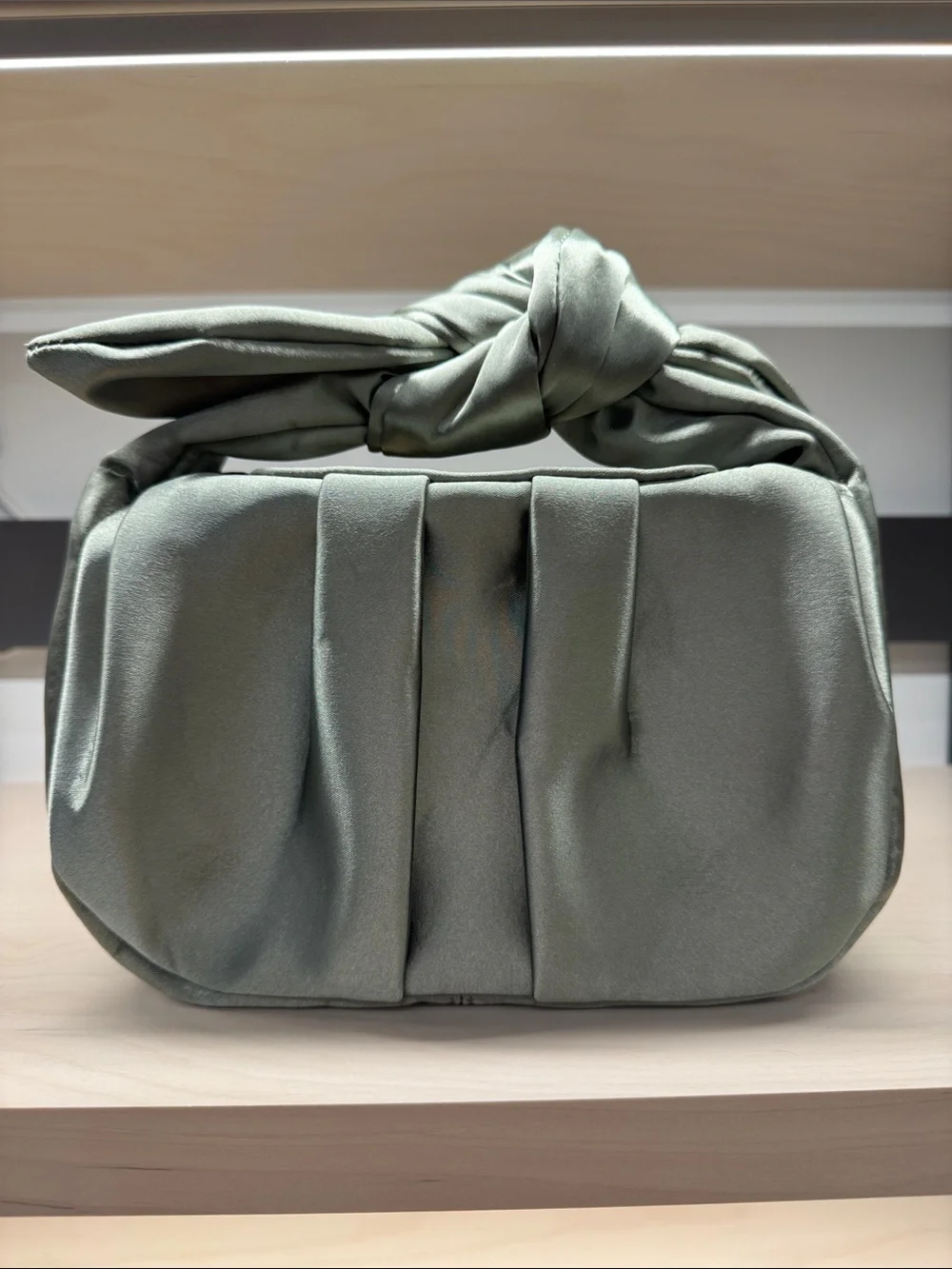 Lulu's Sage Green Knotted Handle Shoulder Bag